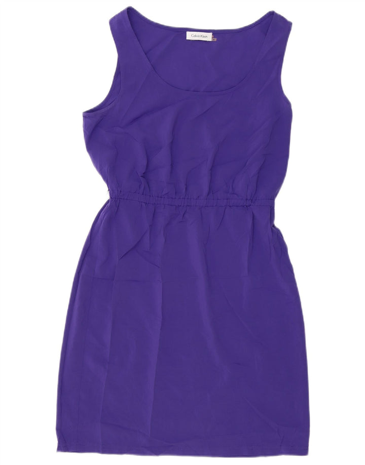 Abito tubino senza maniche da donna Calvin Klein US 6 poliestere viola medio