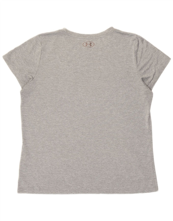 Maglietta grafica da donna Under Armour Top UK 18 XL Poliestere chiazzato grigio