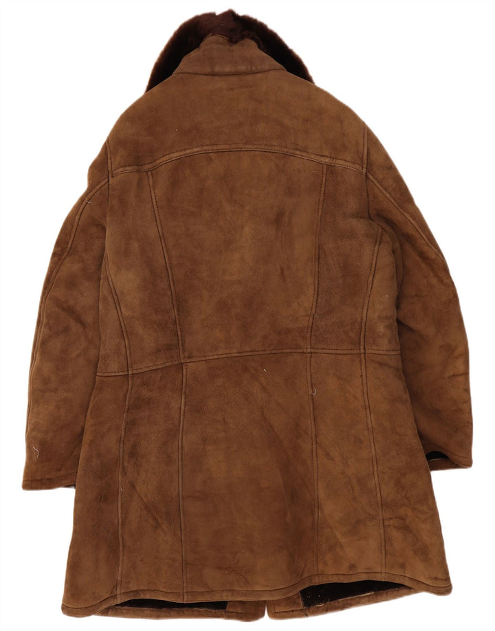 Giacca in shearling da uomo vintage IT 54 2XL Marrone