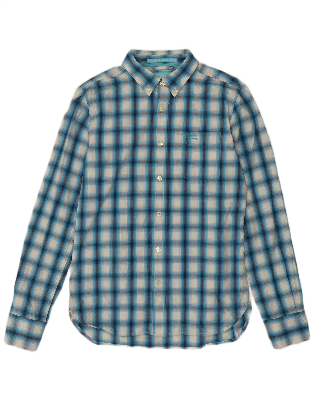 Camicia da uomo Superdry in cotone a quadri grandi blu