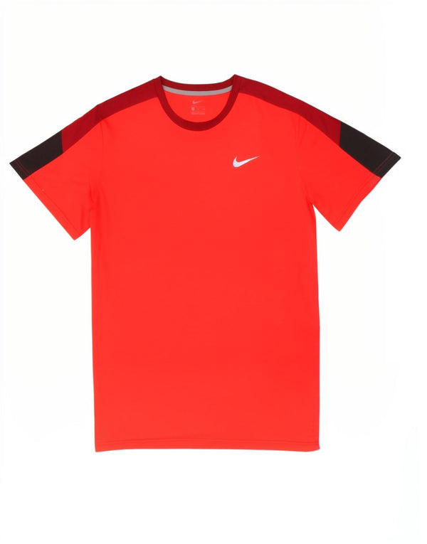T-shirt da uomo Nike Top XL rossa in poliestere color block