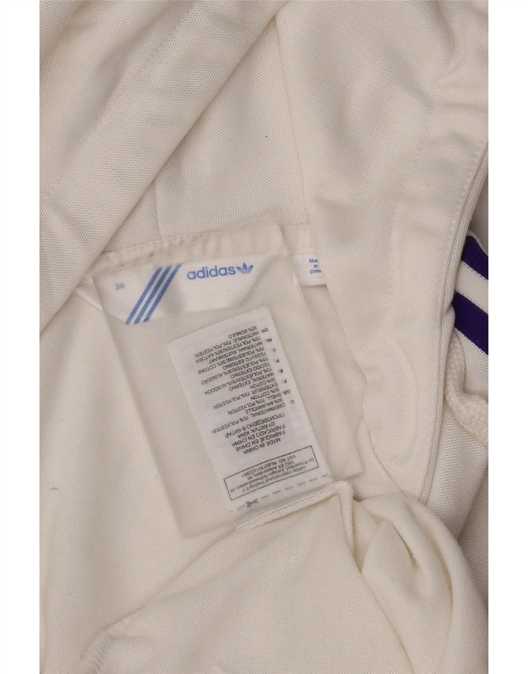 Maglione con cappuccio e zip da donna Adidas EU 36 piccolo poliestere bianco