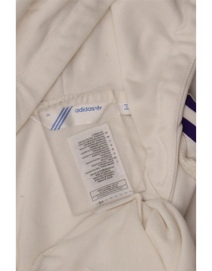 Maglione con cappuccio e zip da donna Adidas EU 36 piccolo poliestere bianco
