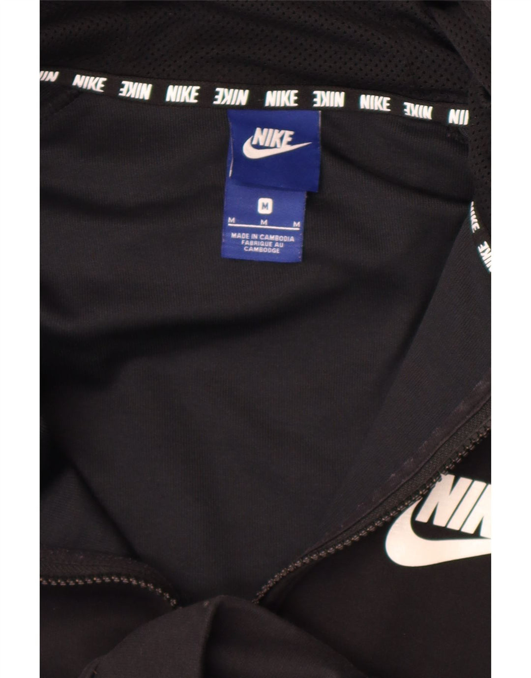 Felpa con cappuccio e zip grafica Nike da uomo di colore nero medio