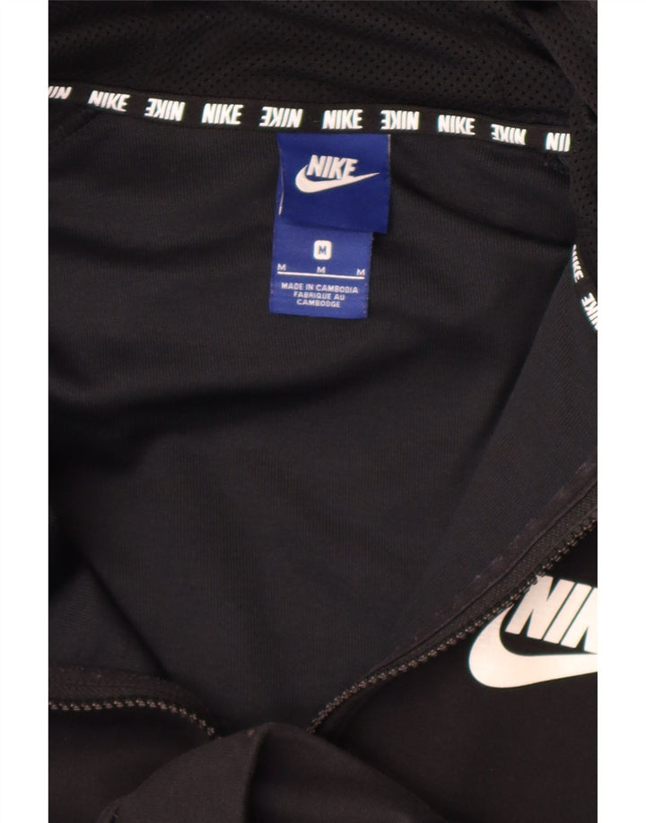 Felpa con cappuccio e zip grafica Nike da uomo di colore nero medio