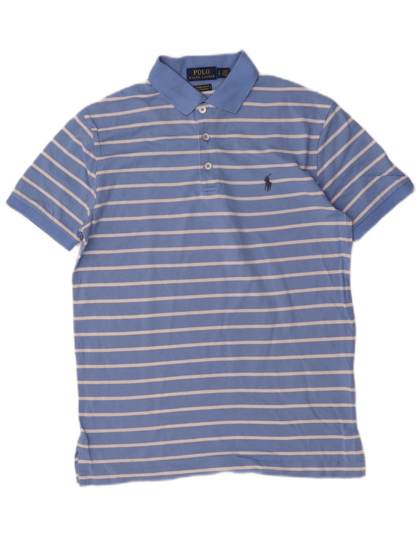 Polo Ralph Lauren Mens Custom Slim Fit Polo Shirt Small Blue Striped Cotton