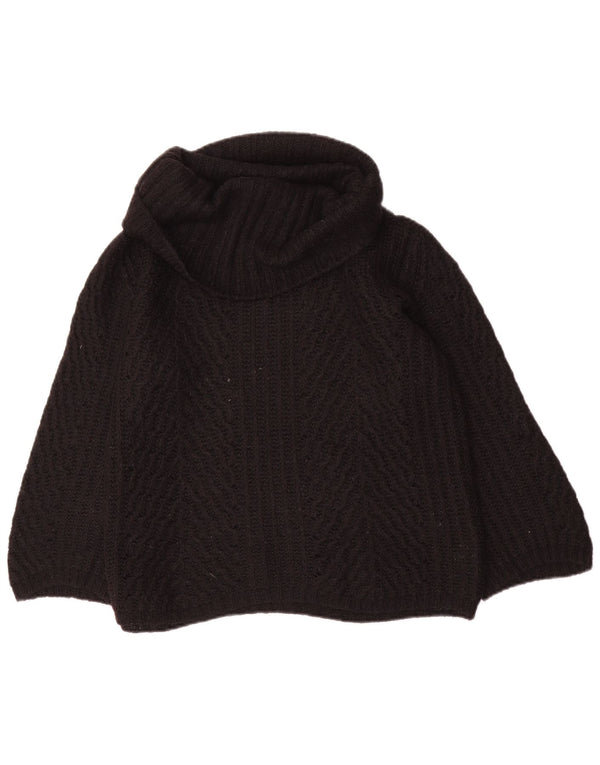 Armani Jeans Maglione da donna con collo alto e maniche a 3/4 UK 14 Large Nero