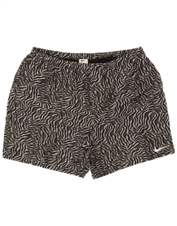Pantaloncini da bagno da uomo Nike 2XL Grigio con stampa animalier in poliestere