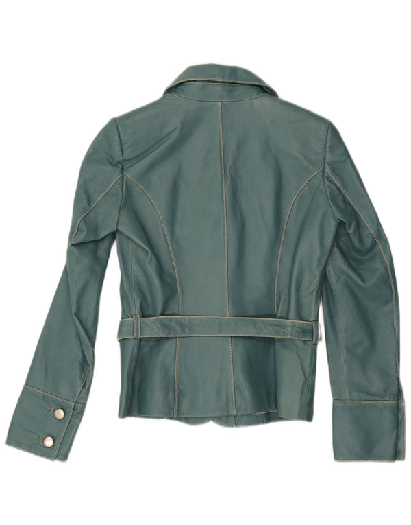 Vero Moda Womens 1 Button Leather Blazer Jacket UK 10 Small Green