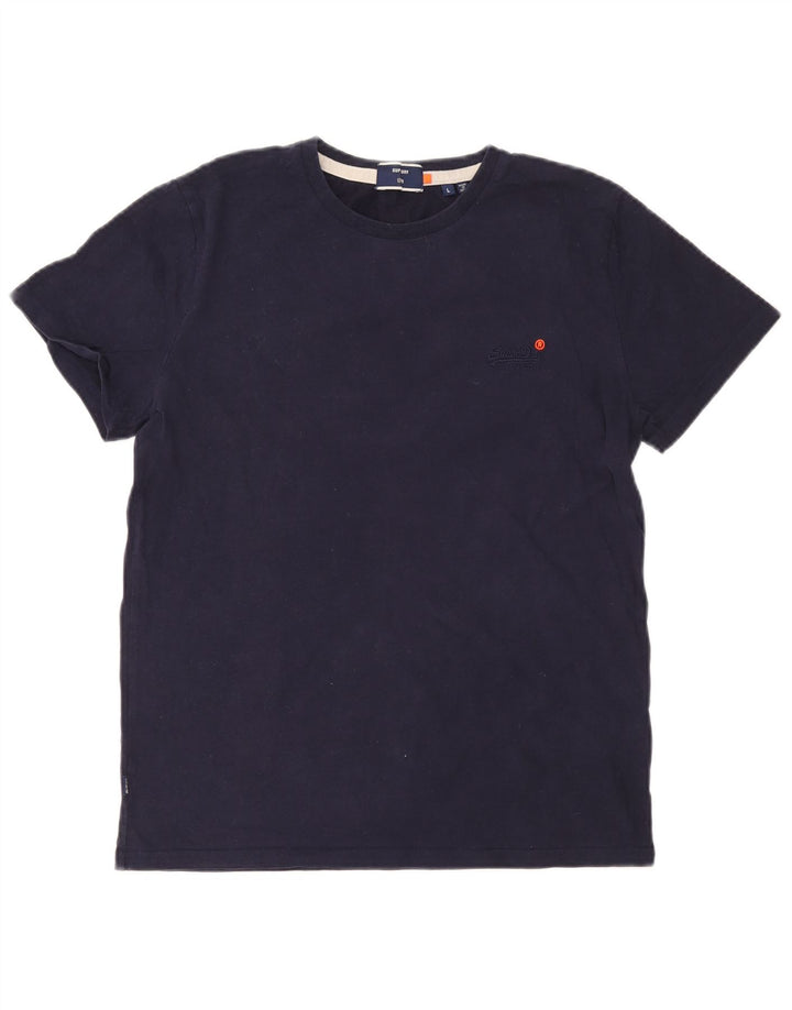 T-shirt da donna Superdry Top UK 16 Large Blu Navy in cotone
