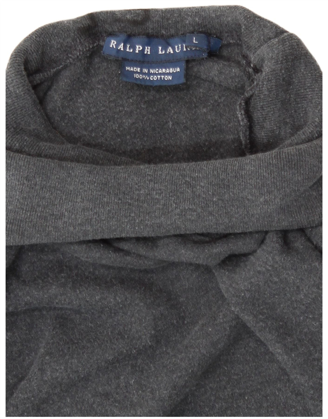 Top da donna a maniche lunghe Ralph Lauren UK 14 grande cotone grigio