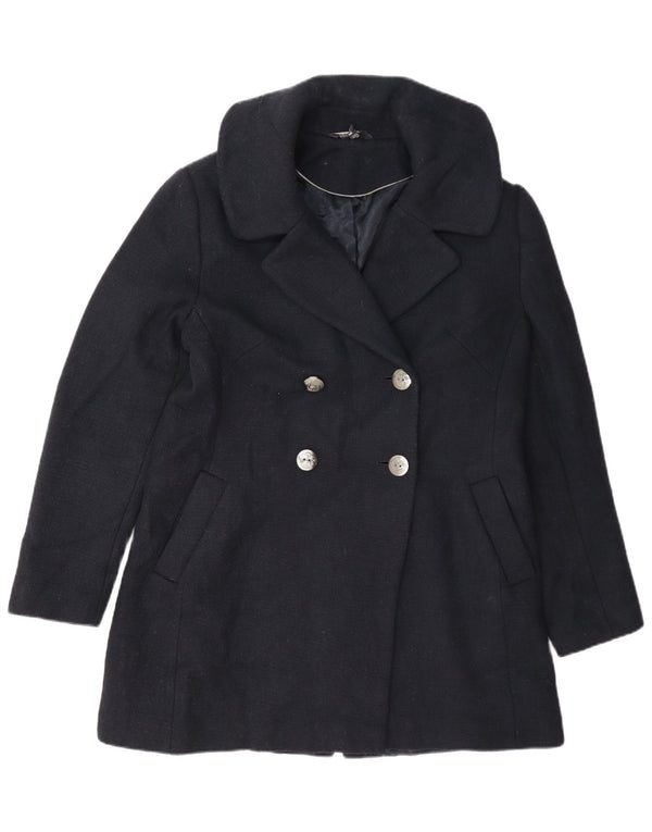 Cappotto da marinaio doppio petto da donna Marks & Spencer UK 12 medio in lana blu navy