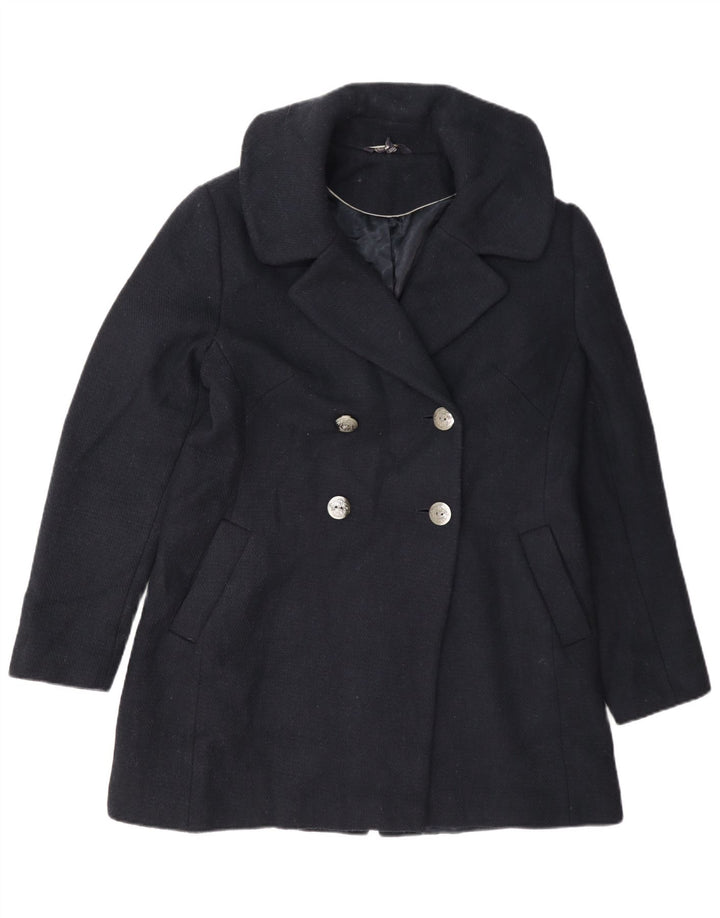 Cappotto da marinaio doppio petto da donna Marks & Spencer UK 12 medio in lana blu navy