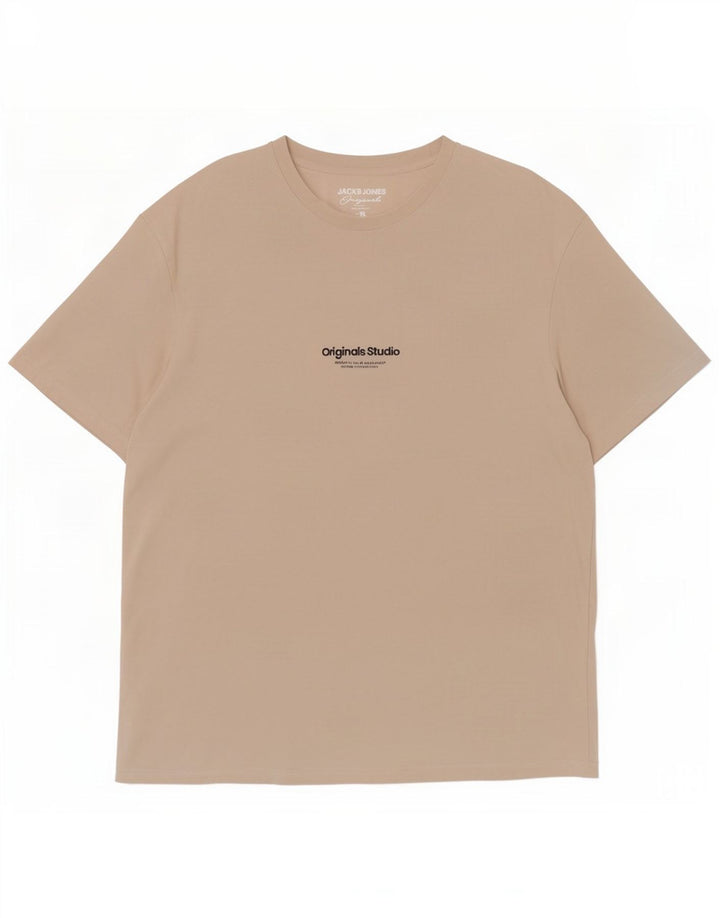 T-shirt da uomo Jack & Jones Top XL in cotone beige
