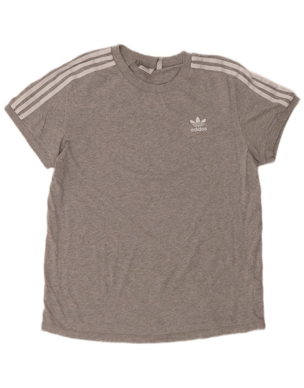 T-shirt da donna ADIDAS Top UK 12 cotone screziato grigio medio