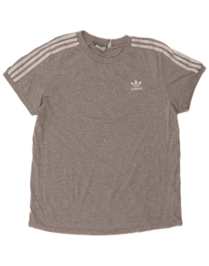 T-shirt da donna ADIDAS Top UK 12 cotone screziato grigio medio