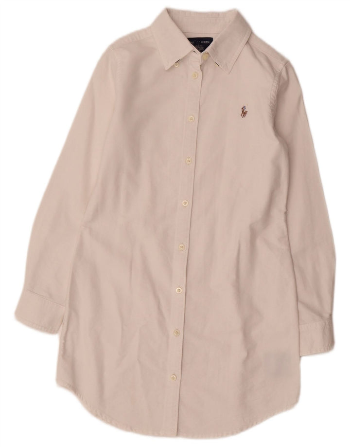 RALPH LAUREN Abito chemisier per bambina 7-8 anni in cotone bianco