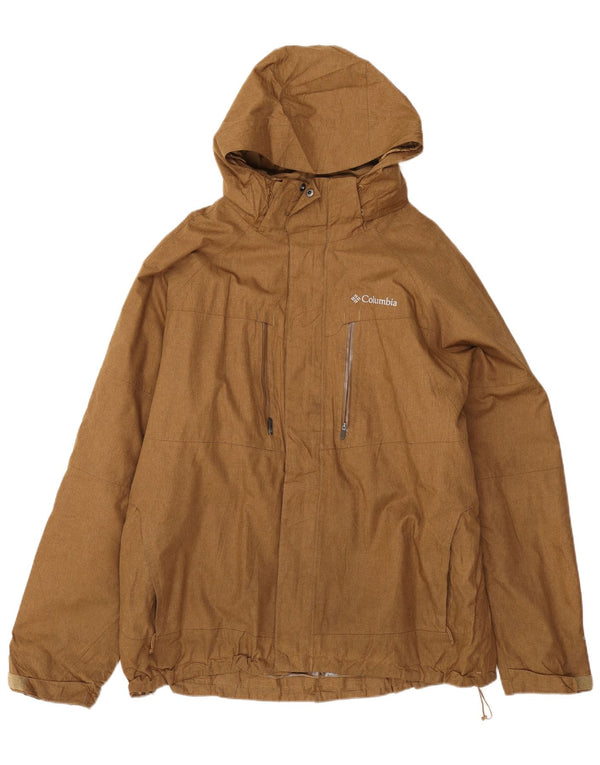 Giacca antipioggia con cappuccio Columbia Omni-Heat da uomo UK 42 XL poliestere marrone