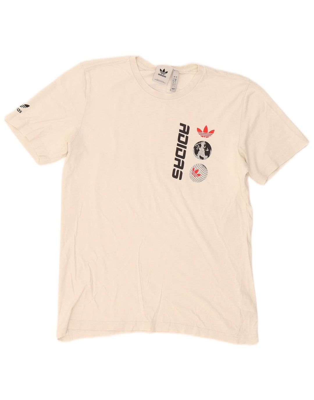 T-shirt grafica da uomo Adidas Top piccola in cotone bianco