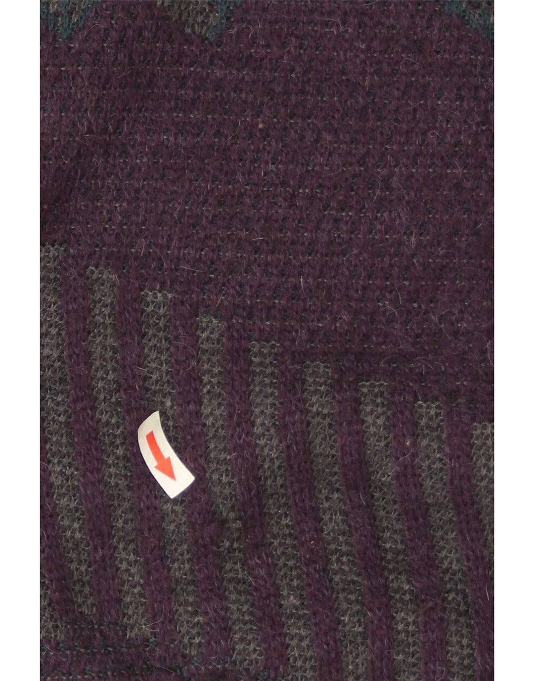 Maglione vintage da uomo girocollo IT 50 viola medio geometrico