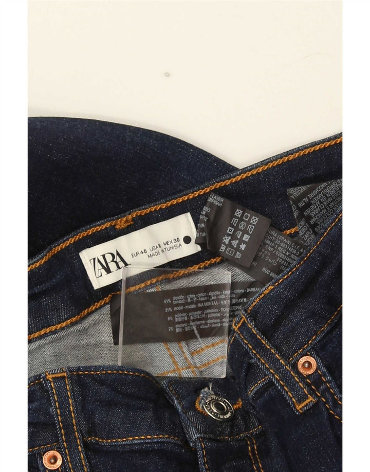 Jeans svasati slim da donna Zara EU 40 medio W30 L32 cotone blu navy