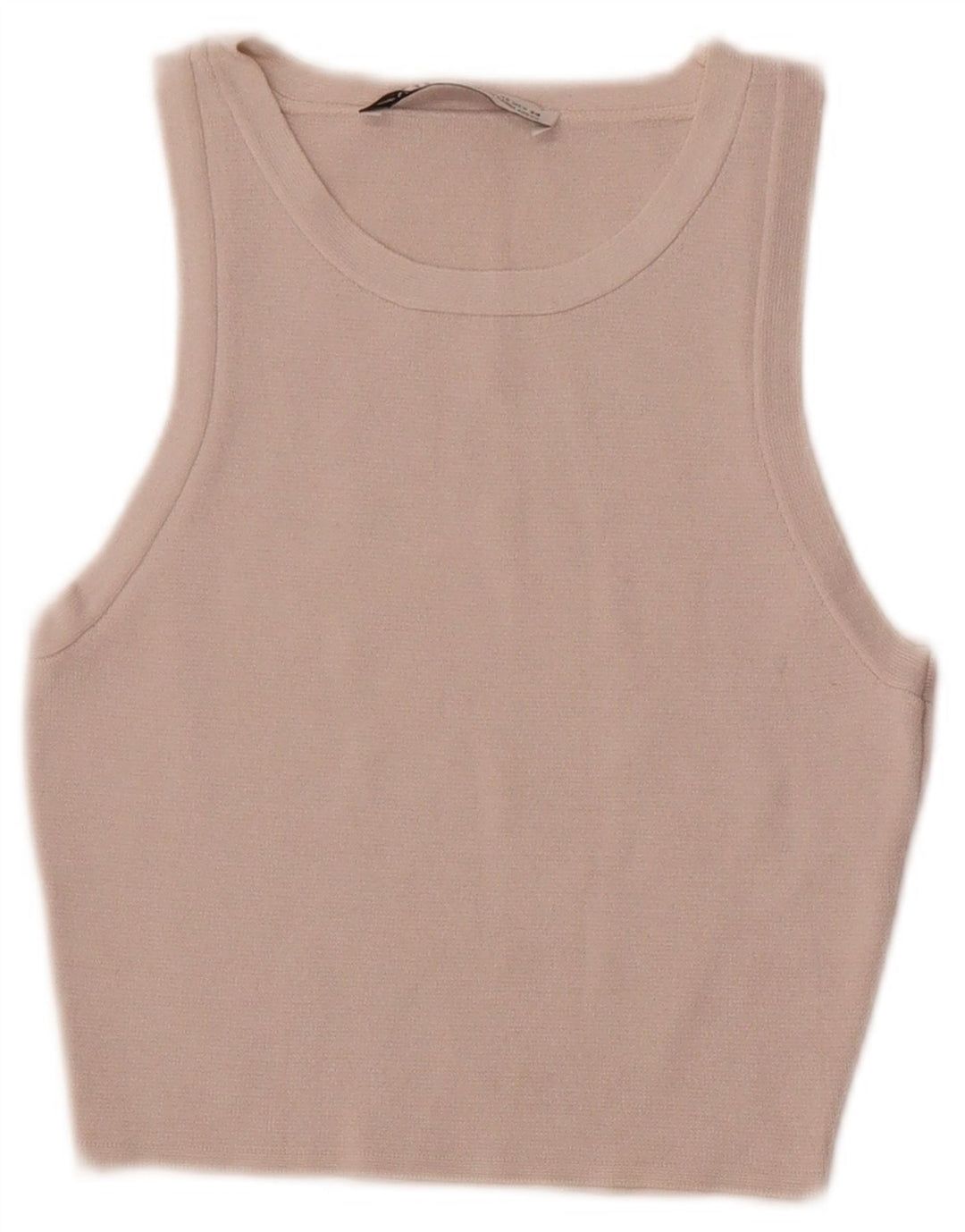 Canotta corta da donna Zara UK 4 XS viscosa bianca
