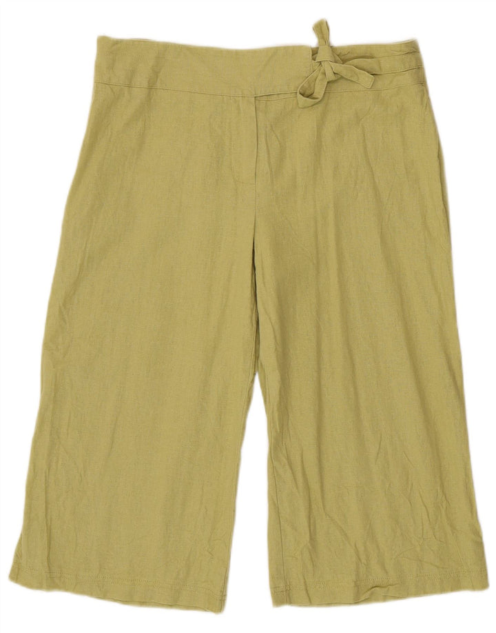 Pantaloni Capri a gamba larga da donna Marks & Spencer W32 L18 Verdi