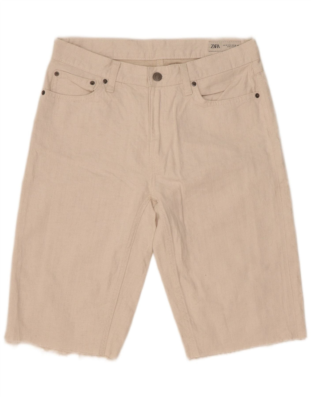 Pantaloncini di jeans da donna Zara EU 40 medi W30 cotone bianco