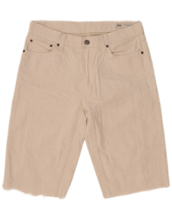 Pantaloncini di jeans da donna Zara EU 40 medi W30 cotone bianco