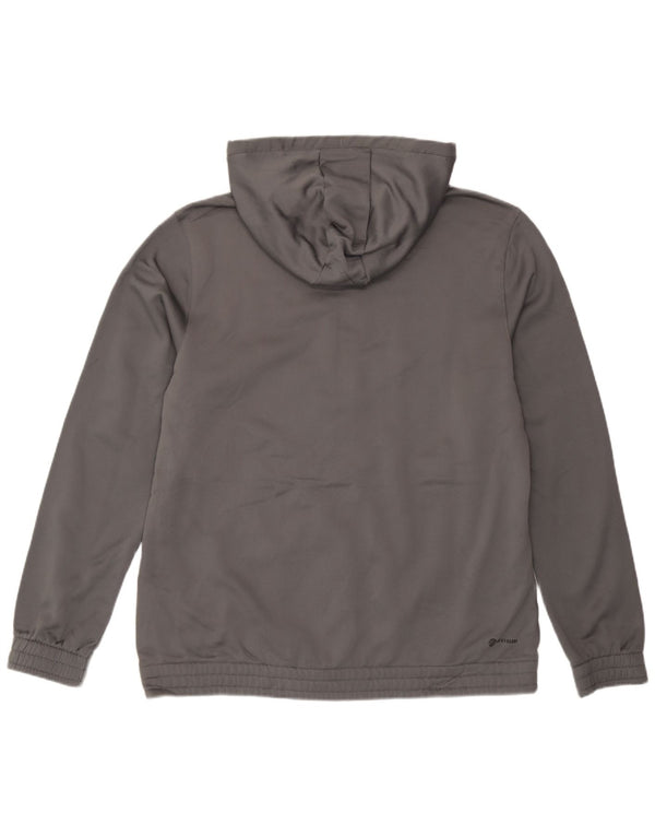 Felpa con cappuccio e zip grafica Adidas da donna UK 20/22 XL Poliestere grigio