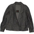VINTAGE Womens Leather Jacket UK 14 Large Grey Leather Vintage Vintage and Second-Hand Vintage from Messina Hembry 