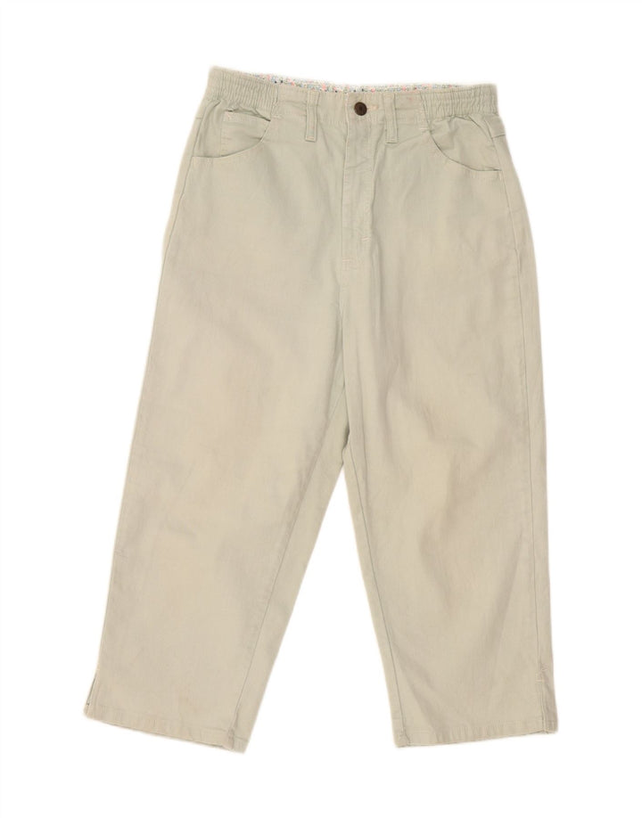 LEE Womens Straight Cropped Trousers US 8 Medium W28 L21 Grey Cotton