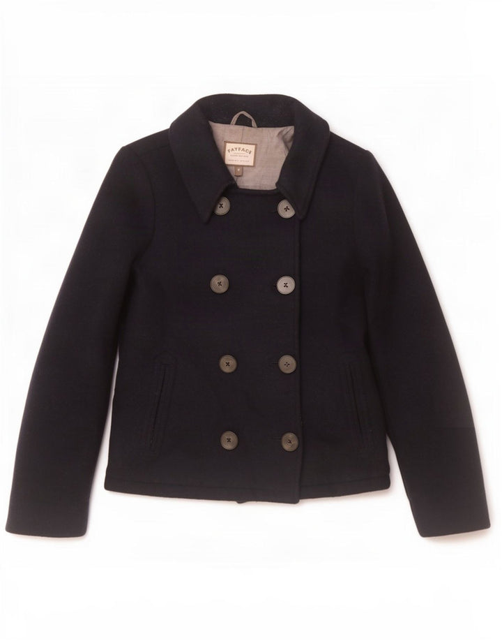 Cappotto da marinaio da donna Fat Face UK 10 piccolo in lana blu navy