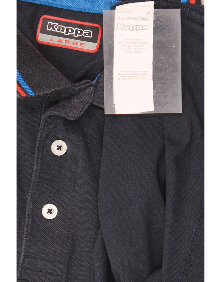 Polo KAPPA da uomo grande in cotone blu navy