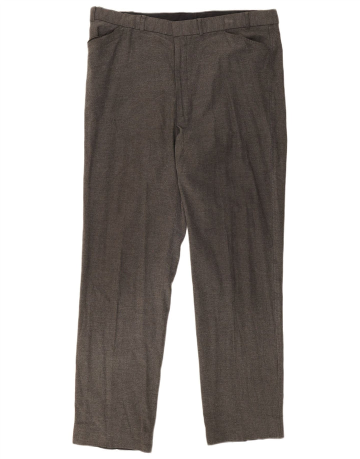 Pantaloni casual dritti da uomo Marks & Spencer W40 L33 viscosa grigia