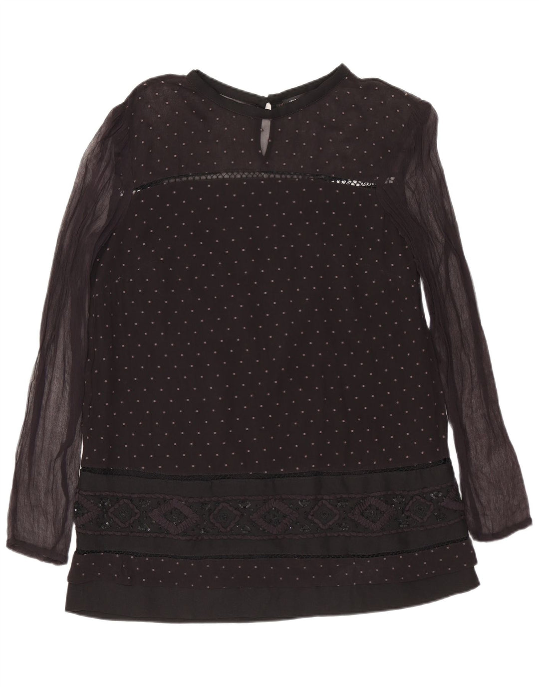 Simona Barbieri Camicetta Twin-Set da donna Top UK 10 Small Black Spotted