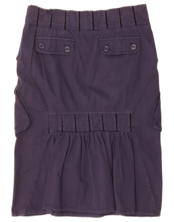 MOSCHINO Womens Midi Cargo Skirt UK 12 Medium  Navy Blue Cotton