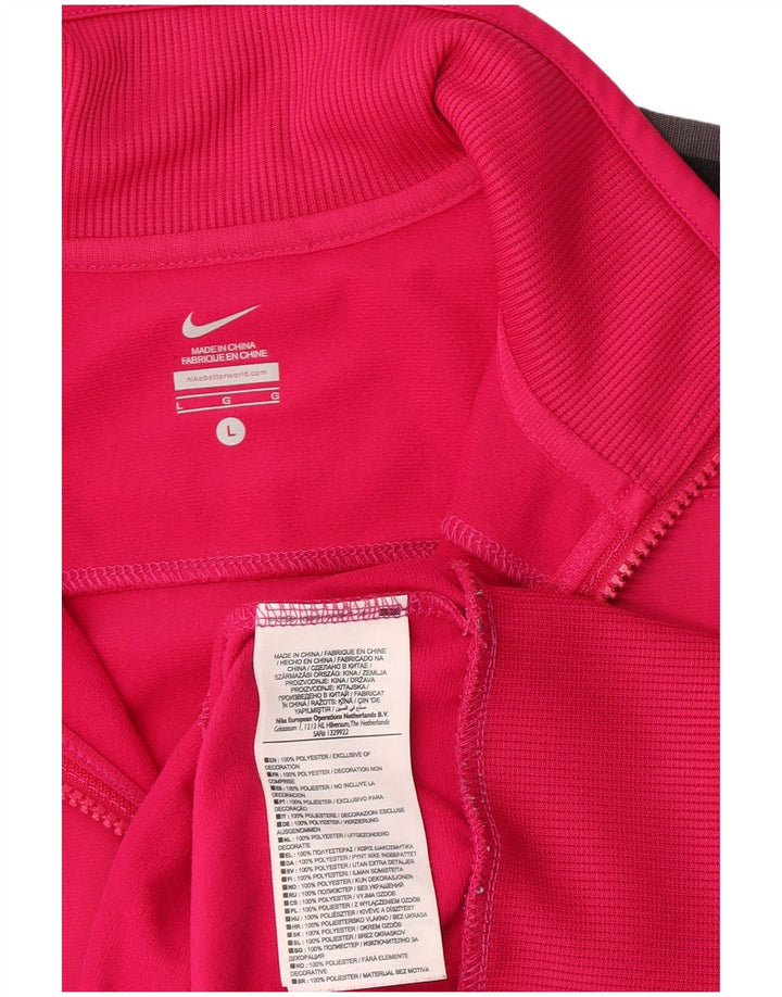 Giacca da tuta da donna Nike UK 14 Large Rosa Poliestere color block