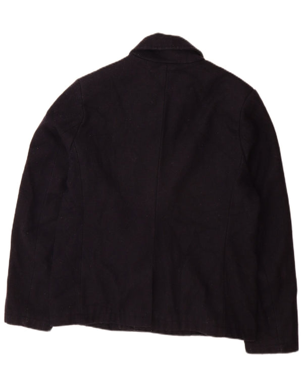 Cappotto da marinaio da uomo Lyle & Scott UK 36 piccolo acrilico blu navy