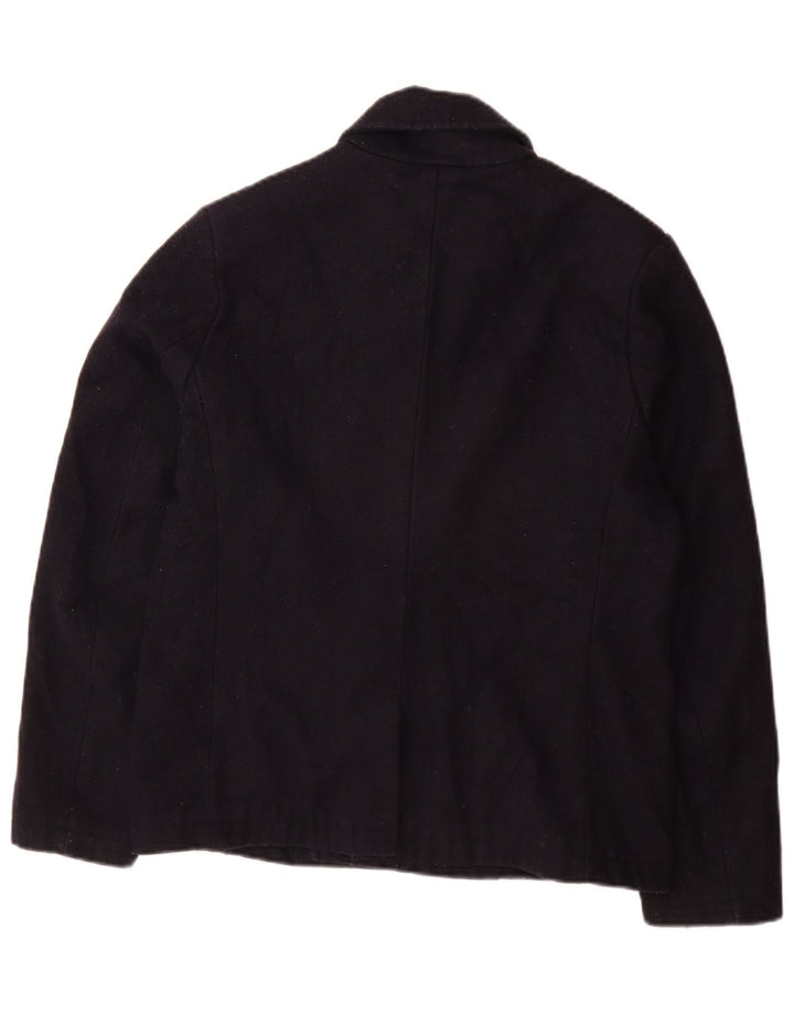 Cappotto da marinaio da uomo Lyle & Scott UK 36 piccolo acrilico blu navy