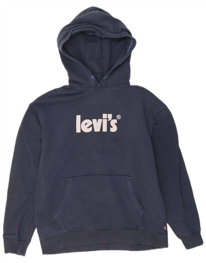 Maglione con cappuccio grafico da uomo Levi's in cotone blu navy medio