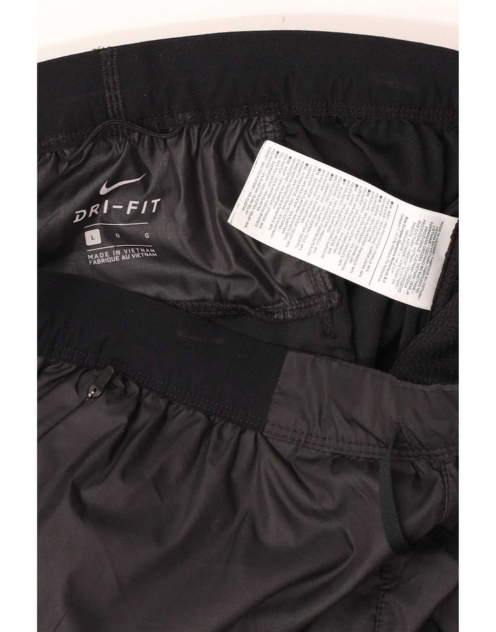 Pantaloni da tuta da uomo Nike Large neri in poliestere color block