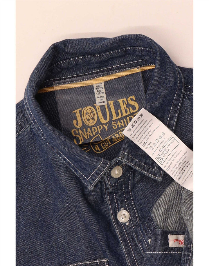Camicia di jeans per ragazzi Joules 7-8 anni in cotone blu navy