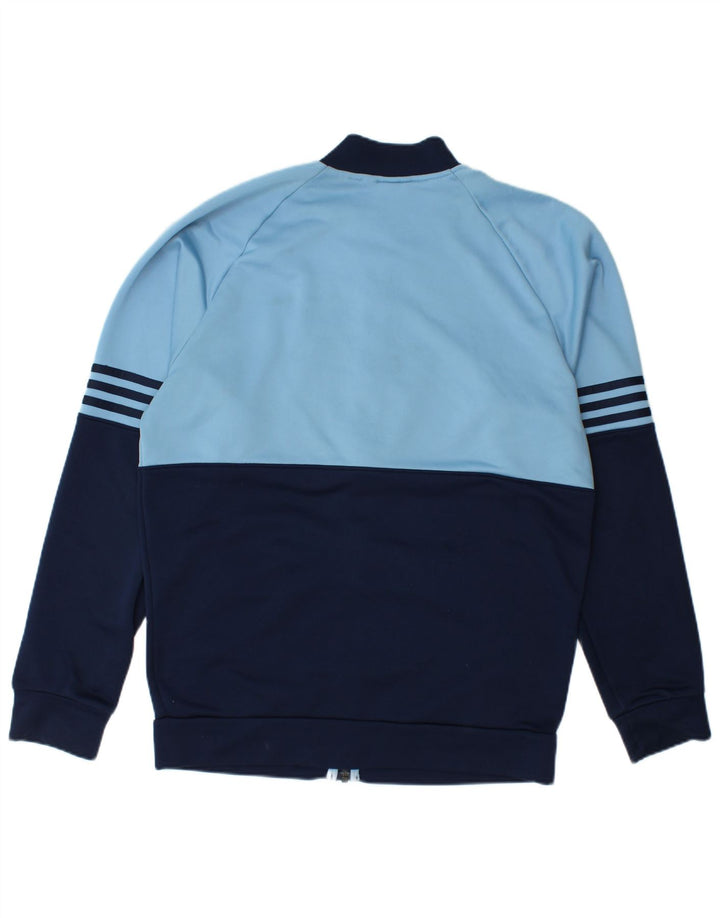 Giacca da ginnastica da uomo Adidas, giacca grande, in poliestere color block blu