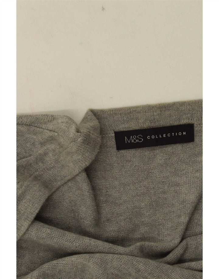 Maglione cardigan aperto da donna Marks & Spencer UK 10 piccolo grigio