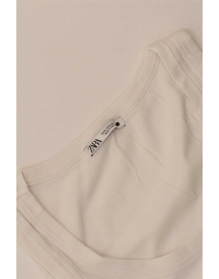Canotta Donna Zara UK 12 Medio Bianco