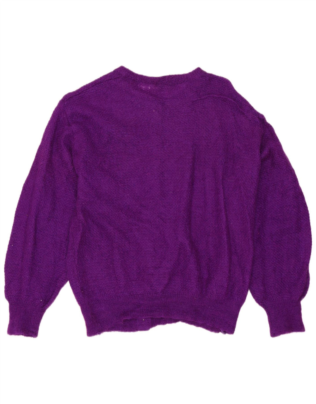 Maglione cardigan da donna VINTAGE UK 12 Nylon viola medio