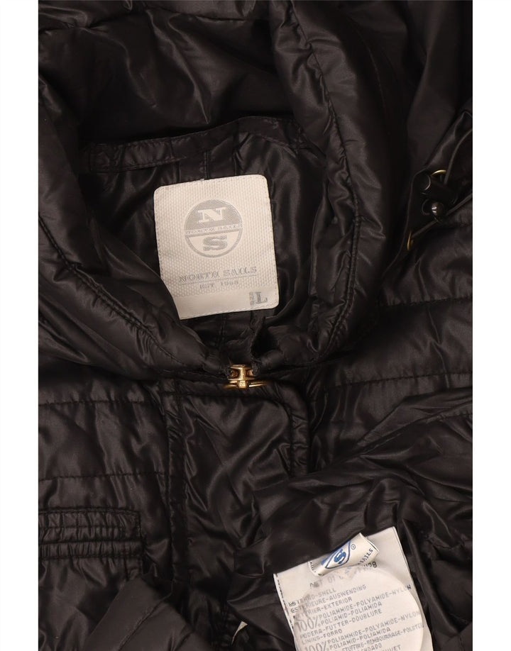 Giacca imbottita con cappuccio da donna North Sails UK 16 Large nera in poliammide