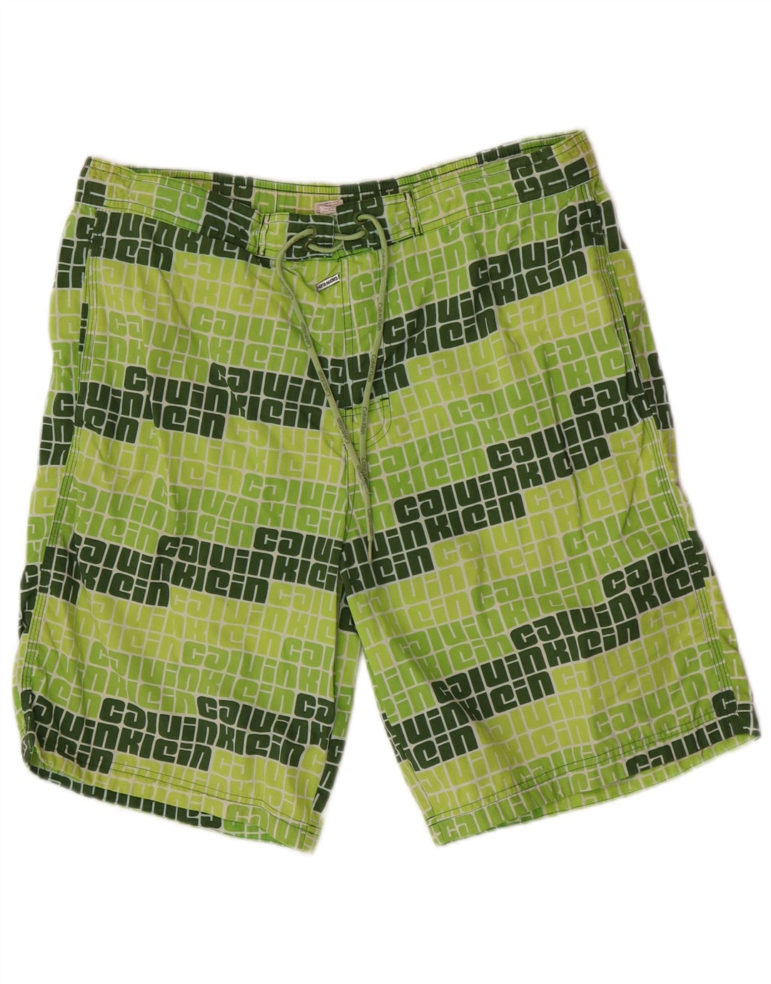 Pantaloncini da bagno grafici da uomo Calvin Klein grandi in nylon verde