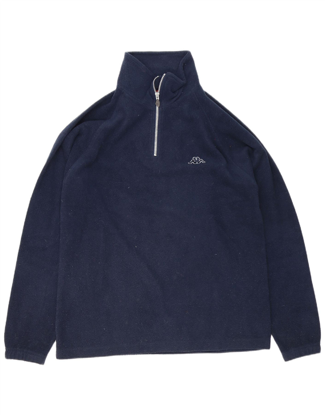 Maglione in pile da uomo Kappa con zip e collo medio in poliestere blu navy